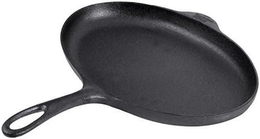 Ovale Vispan Gietijzeren Pan Vis Bakken Voorbehandeld Gietijzer 32.5 cm Bruin