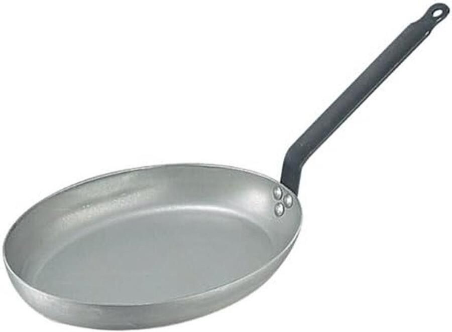 Ovale Vispan Zware Ijzeren Pan Hele Vis Bereiden Duurzaam Gietijzer 40 cm Lengte Zilverkleurig