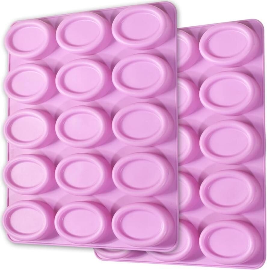 Ovalen Siliconen Mallen 2 Sets van 12-Caviteiten met Anti-aanbak Coating voor Cake Pops Zeep Chocolade Koekjes en Badbombs