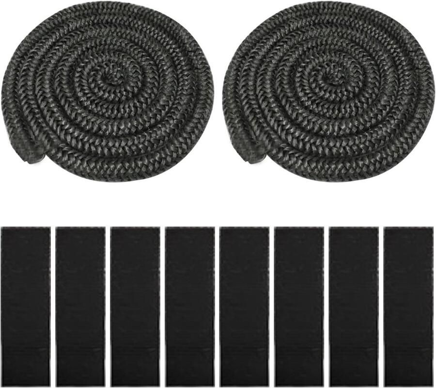 Oven Afdichtingskoord Haard Dichtingstape Oven Reparatie Hittebestendig Materiaal 2x 2.5m Zwart