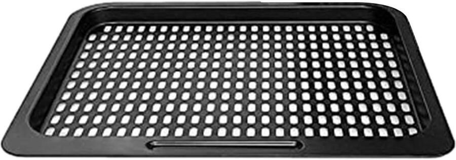 Oven Bakplaat Airfryer Accessoire Gelijkmatig Bakken Antiaanbaklaag 23x25.8 cm Zwart