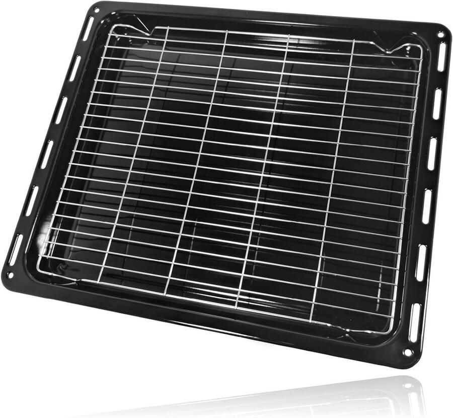 Oven Bakplaat Grillrek Bakken en Grillen Anti-aanbaklaag 45.5 x 37 cm Zwart