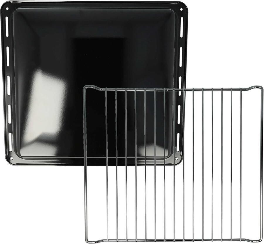 Oven Bakplaat Grillrooster Bakset Oven Culinair Bereiden Set van 2 42 x 37 cm Zwart Zilver