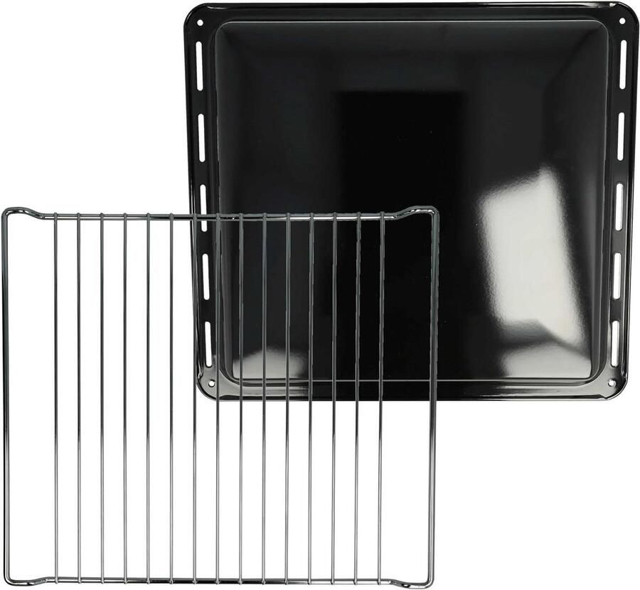 Oven Bakplaat Grillrooster Set Bakplaat Accessoires Koken Bakken Vaatwasserbestendig 42.2 x 37 cm Zwart Zilver