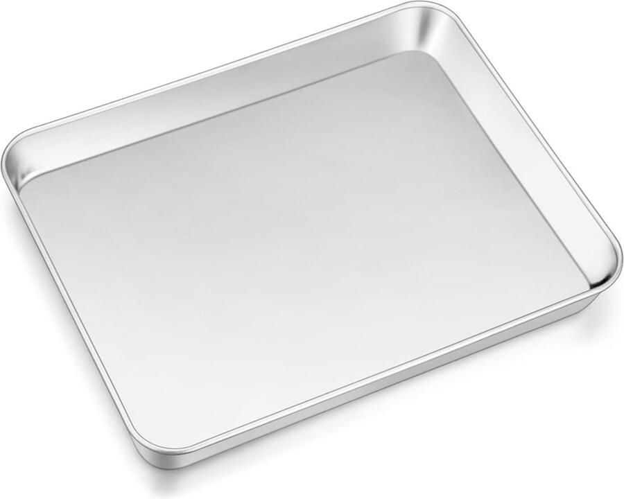 Oven Bakplaat Koekjes Tray Bakken en Braden Roestvrij Staal 26 cm Zilverkleurig