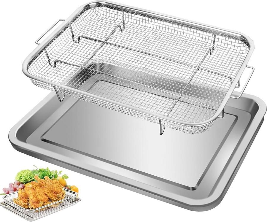 Oven Bakplaat met Rooster en Mandel voor Grillen en Frituren