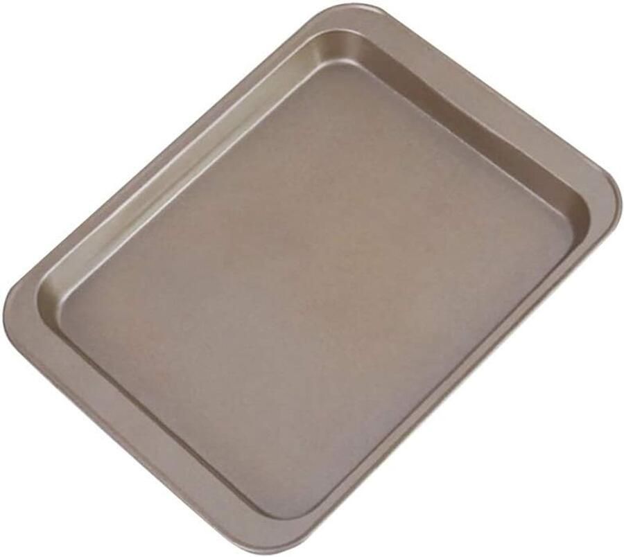 Oven Bakplaat Rechthoekige Plaat Bakken en Koken Antiaanbaklaag 24 x 18 cm Metaalkleur