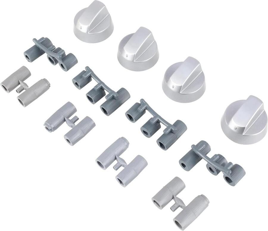 Oven Bedieningsknoppen Fornuis Knoppen Vervangen Beschadigde Knoppen Universele Pasvorm 4 Stuks Zilver