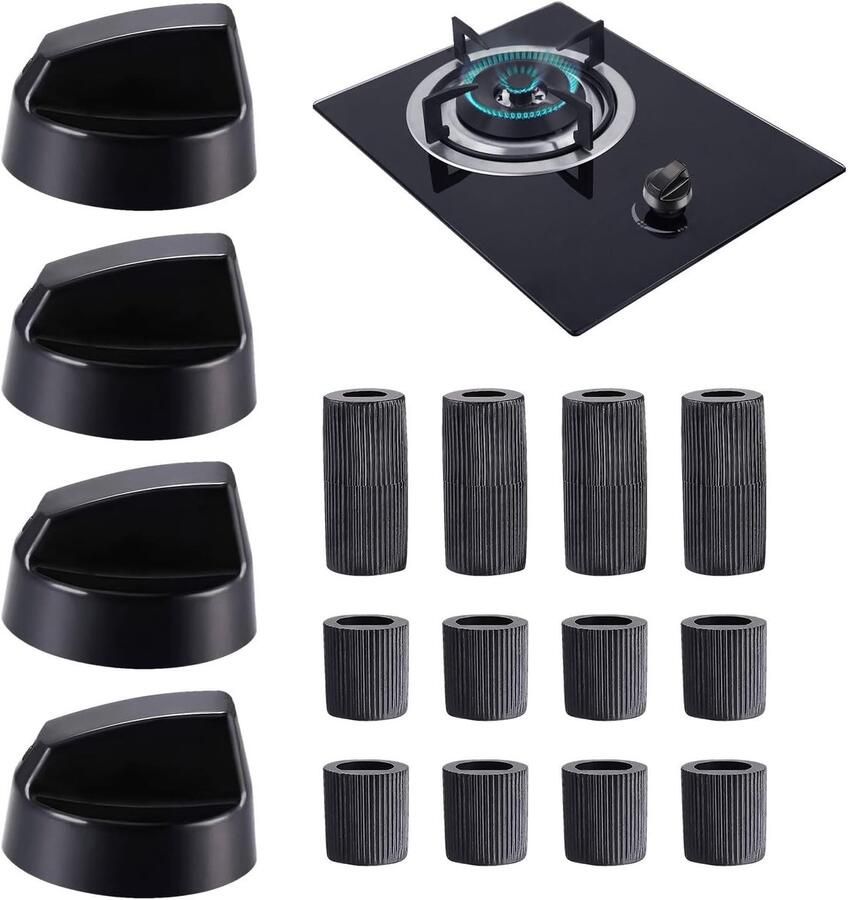 Oven Bedieningsknoppen Fornuis Regelaars Keuken Reparatie Vervangt 4 Knoppen 10 x 6 x 6 cm Zwart