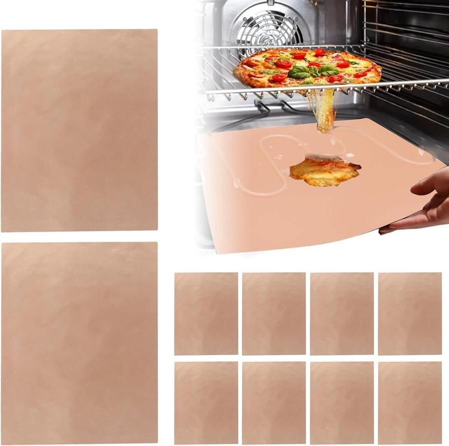 Oven Bodem Beschermer Keuken Accessoires Barbecue Bakken Niet Klevend Herbruikbaar 32x22 cm Zwart