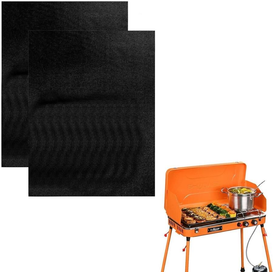 Oven Bodem Beschermers Herbruikbare Bakmatten Schoon Koken Vaatwasserbestendig 24x34cm Zwart