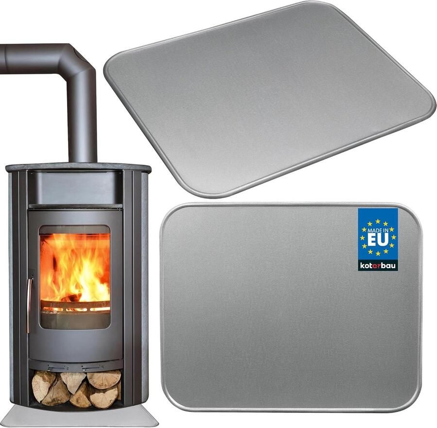 Oven bodemplaat Vloer bescherming Haard gebruik Gelegeerd staal 595x480 mm Oud zilver