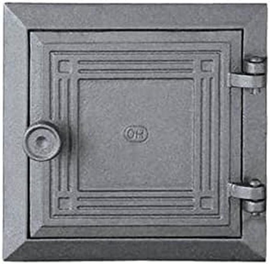 Oven Deur Asdeur Tegeloven Pizzaoven Buiten Gietijzeren Constructie 175x175mm Zwart