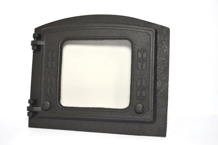 Oven Deur Broodoven Deur Steenoven Pizza Bakken Buiten Gietijzer Hittebestendig Glas 37x31cm Zwart