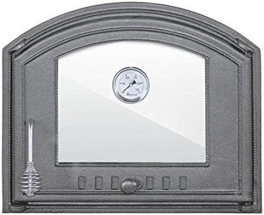 Oven Deur Buitenoven Accessoire Pizza Bakken Met Ingebouwde Thermometer 485x410 mm Zwart - Foto 1