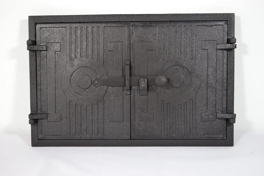 Oven Deur Pizzaoven Deur Houtoven Gebruik Dubbele Deur Gietijzer 42 x 27 cm Zwart