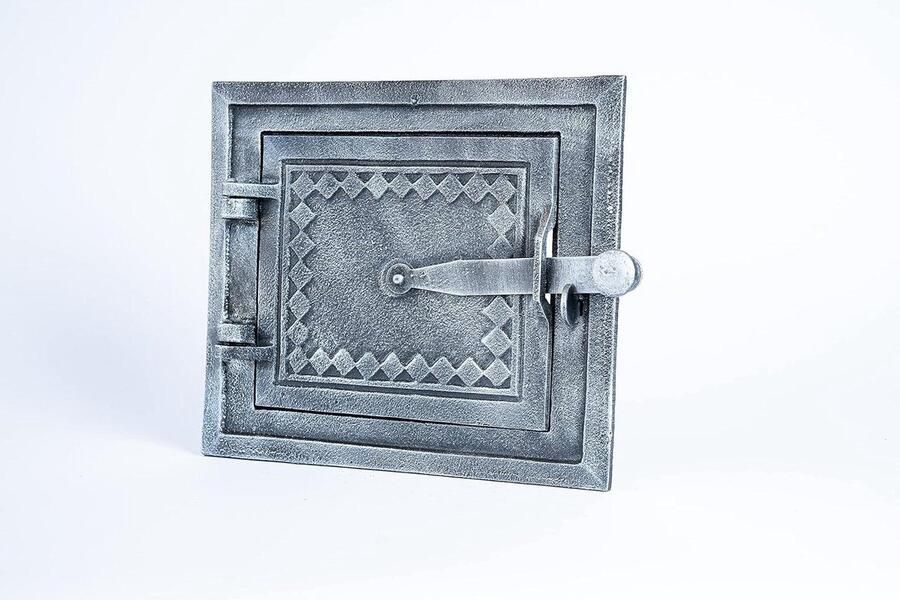 Oven Deur Pizzaoven deur Houtoven Gebruik Gietijzeren Constructie 255x215 mm Oud Zilver