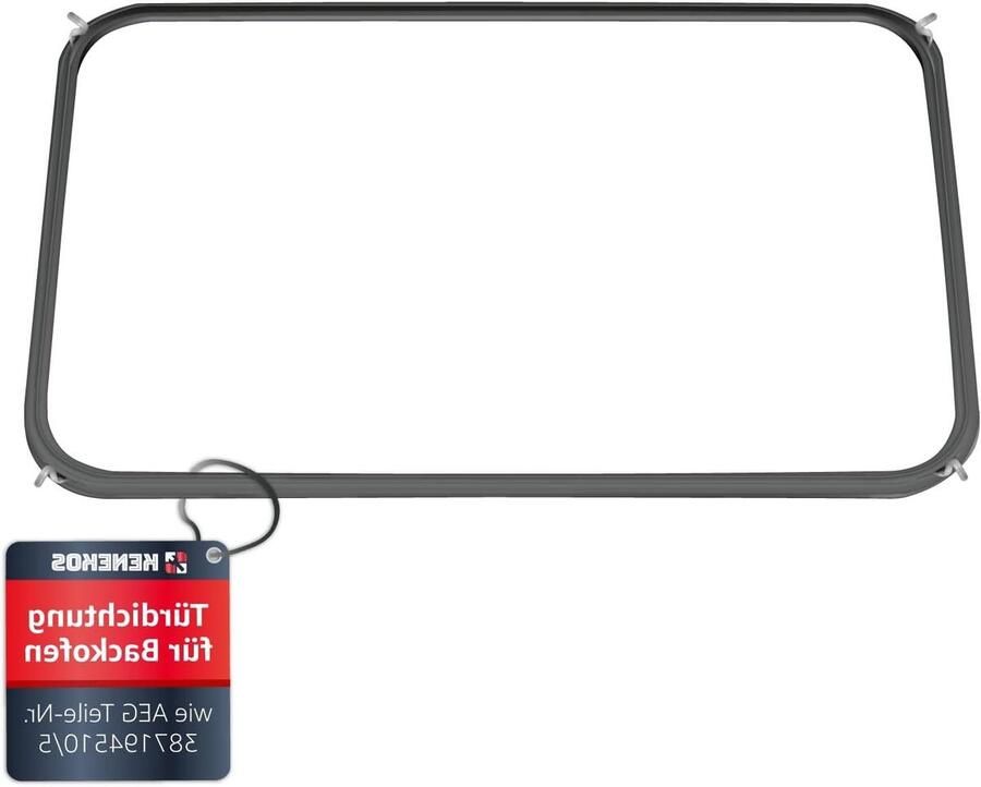 Oven deurafdichting Vervangende rubberen strip Oven reparatie Met 4 haken 44x33 cm Zwart