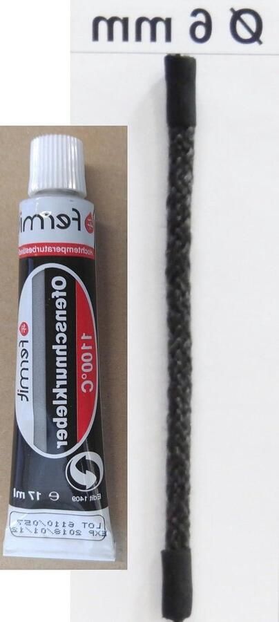 Oven Deurband Haard Dichting Oven Reparatie Hittebestendig Glasvezel Ø 6 mm 1 m Zwart