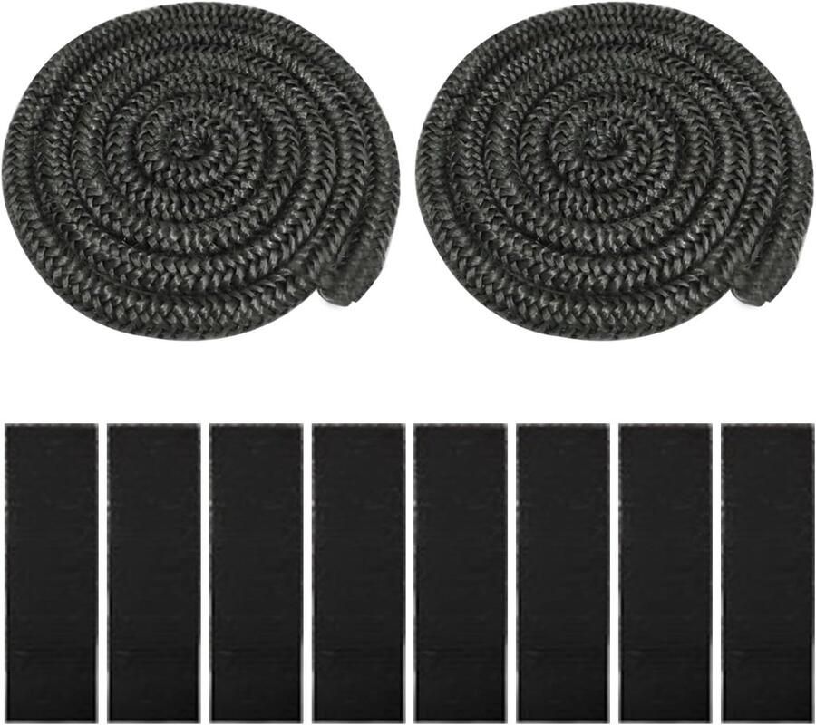 Oven Dichtingskoord Set Haard Dichtingsband Oven Reparatie Hoge Temperatuur Bestendig 2x 2.5m Zwart