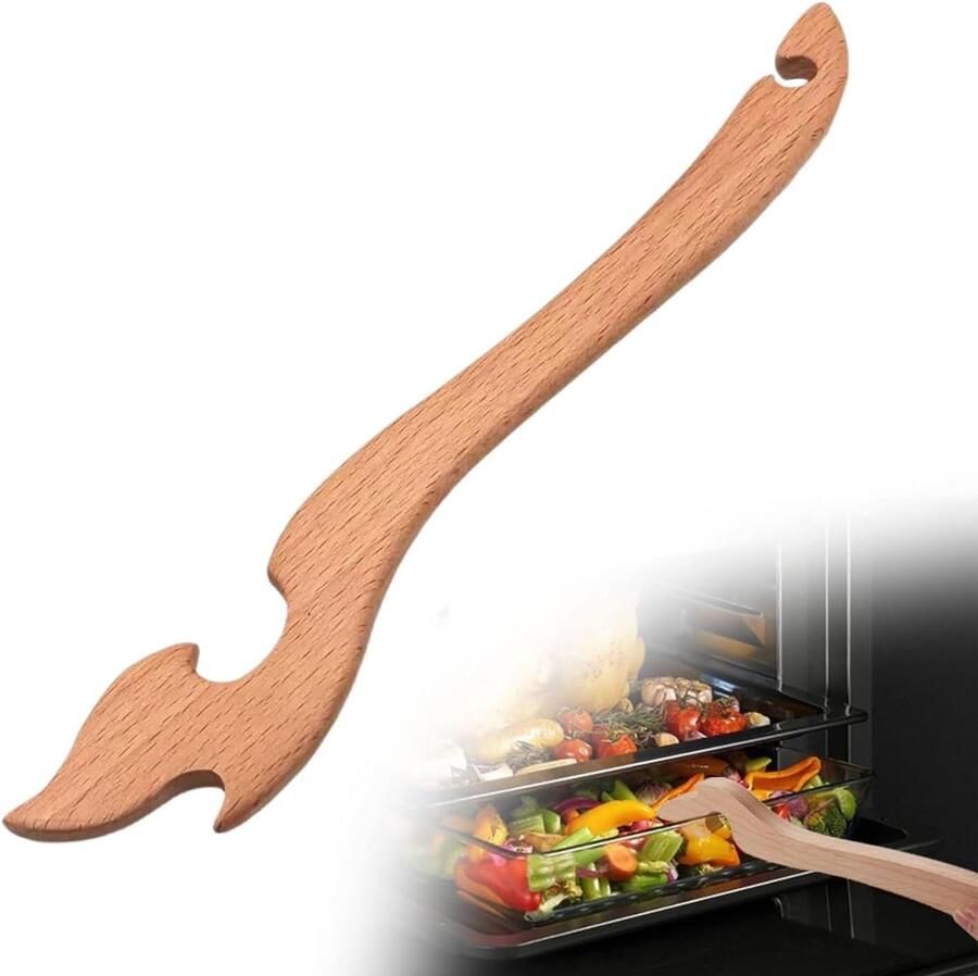 Oven Duw Trek Houten Bakaccessoires Hete Roosters Verplaatsen Anti-Verbranding Ontwerp 28 x 5 x 5 cm
