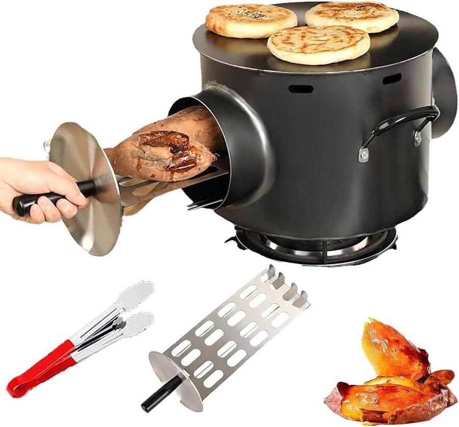 Oven & BBQ Grill Pan Bakplaat Plancha Multifunctioneel Koken Antiaanbaklaag 32 cm Diameter Zilver