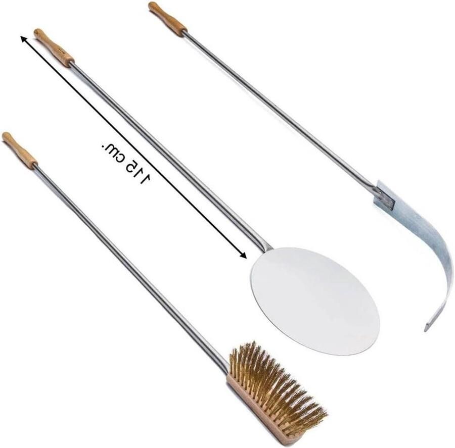 Oven Gereedschap Set Pizza Oven Tools Pizza Bakken Roestvrij Staal 100-110 cm Zilver