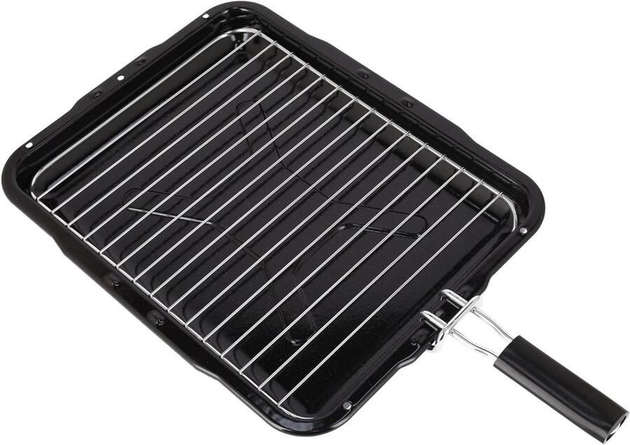 Oven Grill Pan Bakplaat Koken Antiaanbaklaag 38.5 x 30 cm Zwart