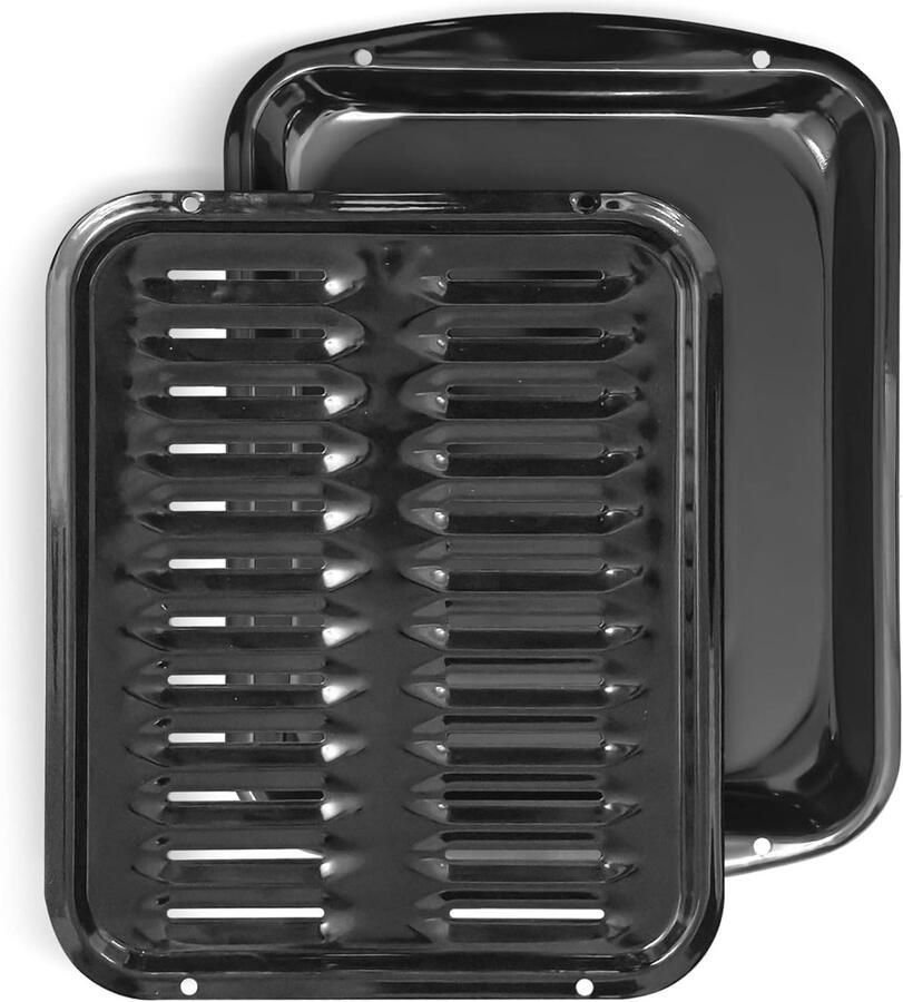 Oven Grill Pan Rooster Pan Gerechten Grillen Vet Afvoerend Ontwerp 42.5 x 32.5 cm Zwart