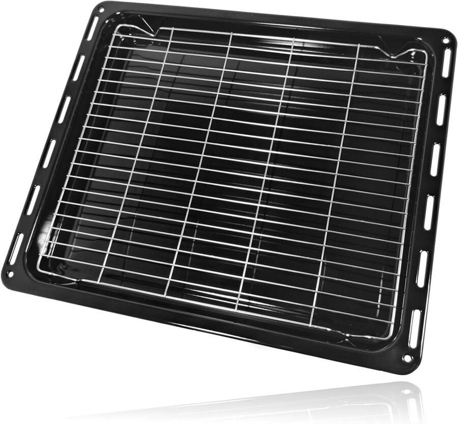Oven Grill Tray Bakplaat Lade Oven Gebruik Niet-klevend Geëmailleerd 465 x 375 cm Zwart