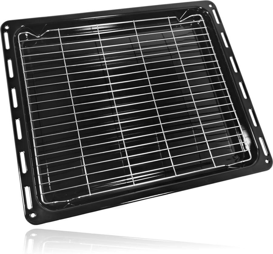 Oven Grill Tray Bakplaat Lade Oven Gebruik Niet-klevend Glasemaille 46.5cm x 37.5cm Zwart