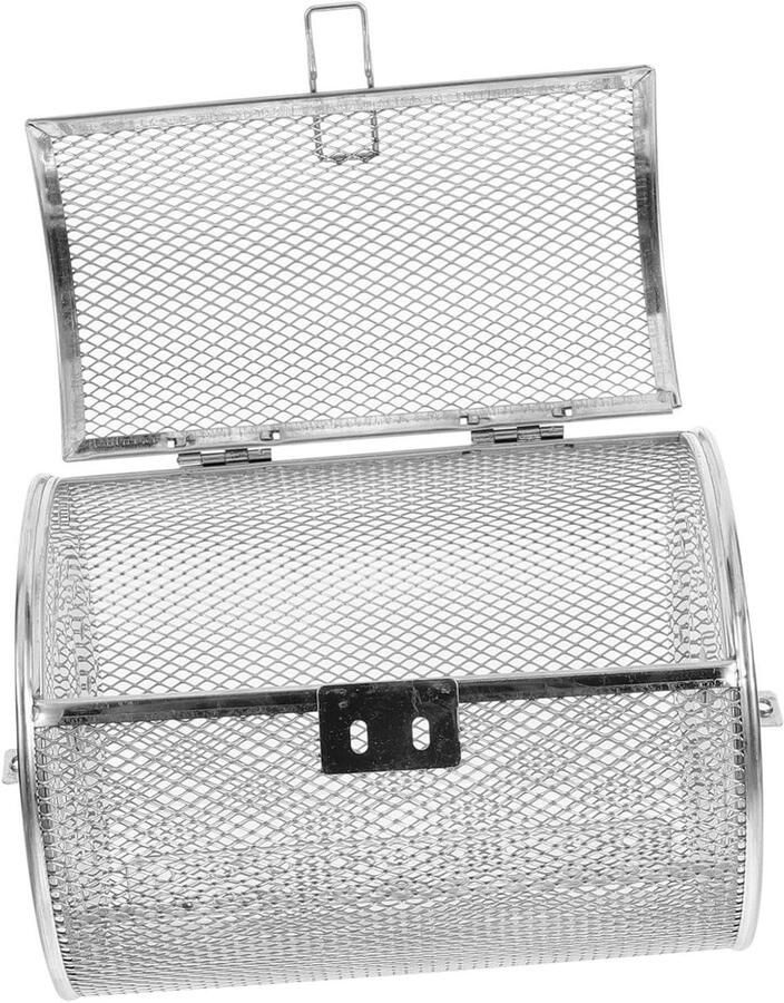Oven Grillmand Bakaccessoire Roterend Gelijkmatig Grillen Roestvrij Staal 13.5 cm Diep Zilver
