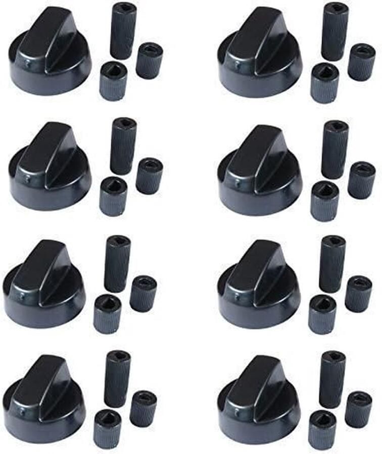 Oven Knoppen Fornuis Knoppen Koken Universele Adapter 8 stuks Zwart
