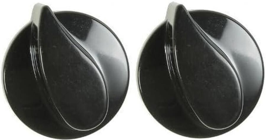 Oven Knoppen Gasregelaars Koken Set van 2 12x3 cm Zwart