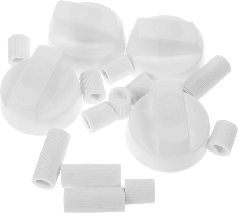 Oven Knoppen Set Universele Vervanging Keuken Gemak 12 Adapters Inbegrepen 4 Stuks Wit