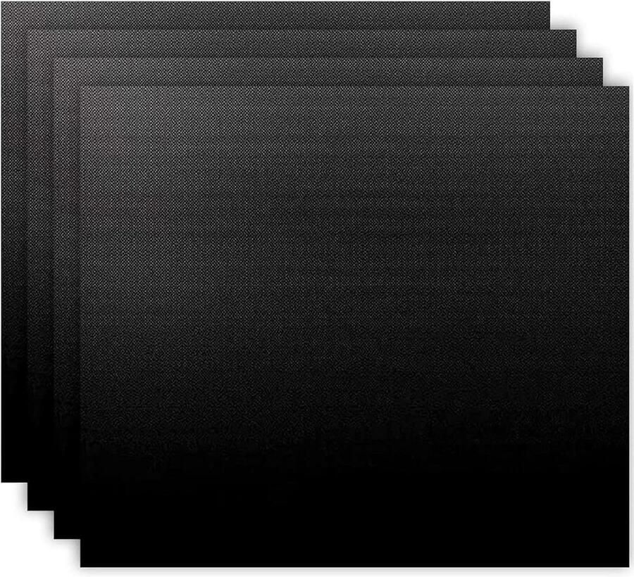 Oven Liners Bakmatten Set Onderkant Oven Herbruikbaar Glasvezel 40 x 50 cm Zwart