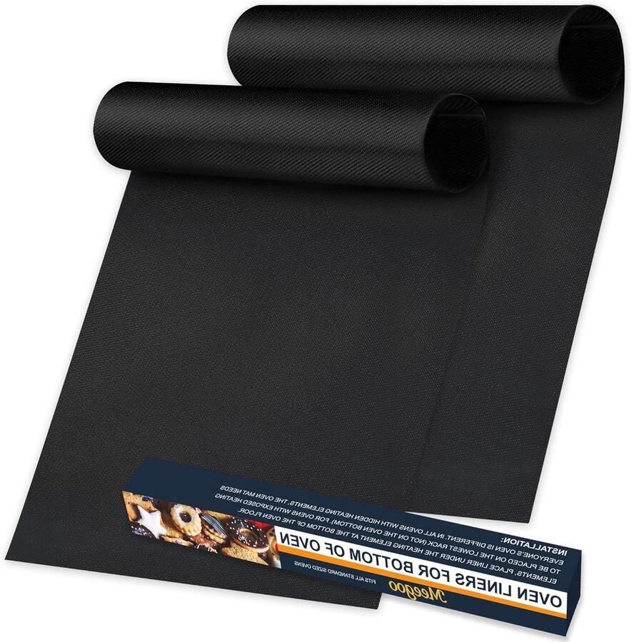 Oven Liners Ovenmatten Oven Schoonhouden Hittebestendig 2 stuks 40x60 cm Zwart
