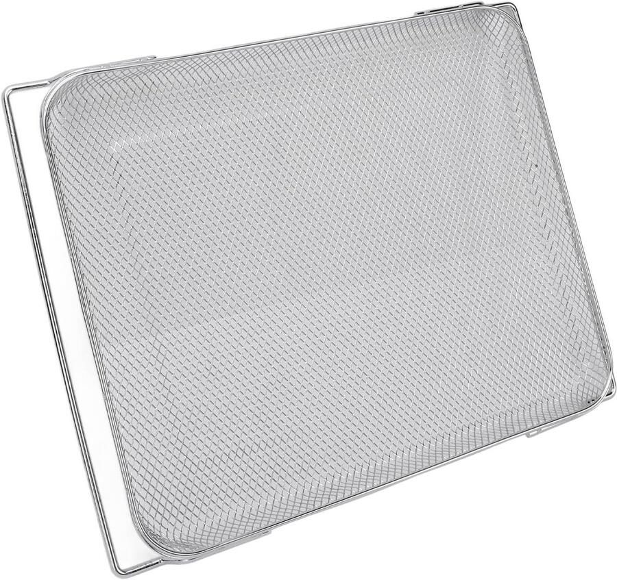 Luchtfriteusemand voor Oven Vervangingsmand Rek Multifunctioneel Koken Roestvrijstaal Constructie 38 x 30 x 4 cm Zilver