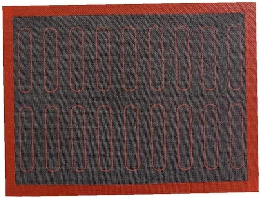 Oven Mat Bakmat Siliconen Bakken en Braden Perforated Non-stick 30 x 40 cm Zwart