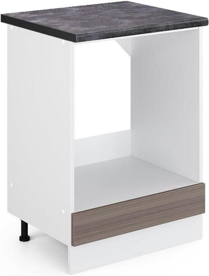Oven Ombouwmeubel Keukenmodule Keuken Inrichten Modulair Verstelbaar 60 cm Breed Grijs Wit