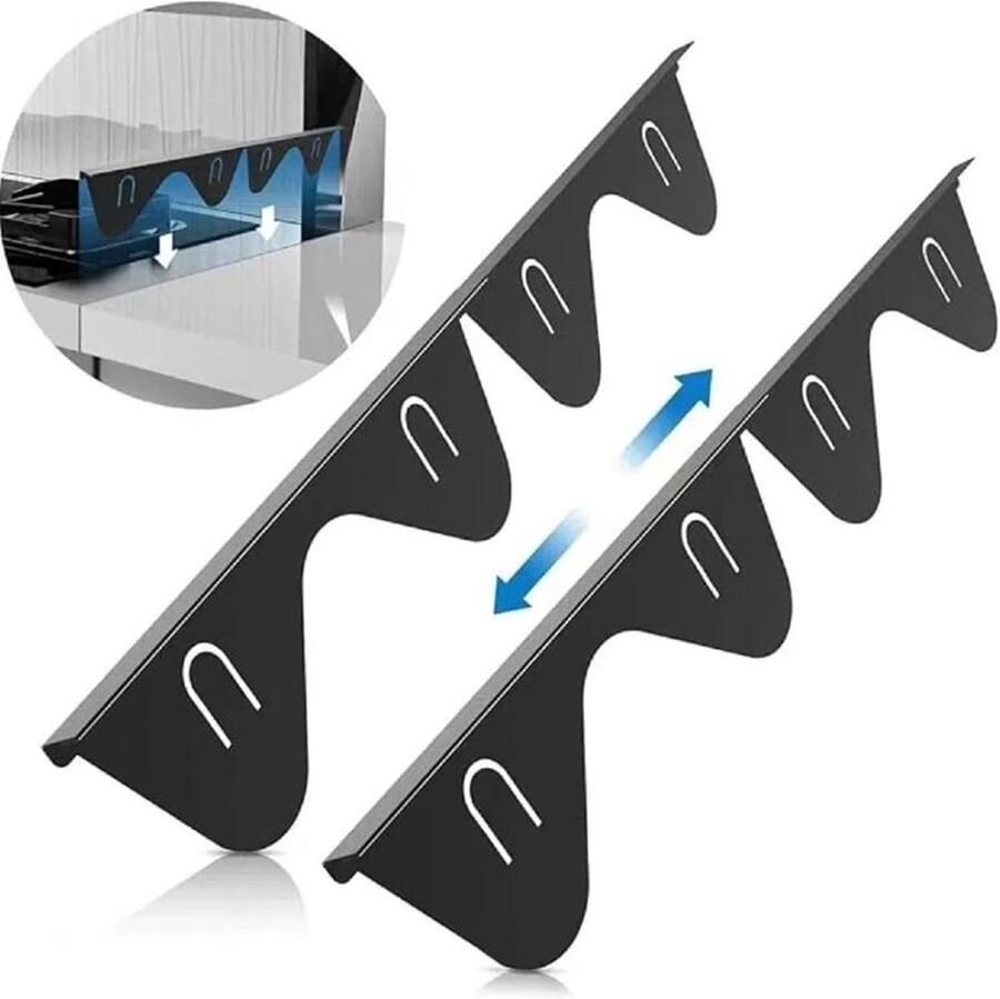 Oven Randbeschermers Sleufbeschermers Keuken Schoonhouden Intrekbaar Roestvrij Staal 35-70 cm Zwart - Foto 1