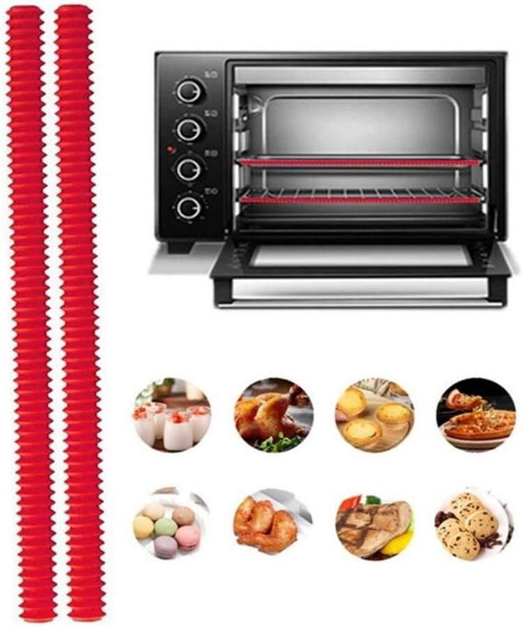 Oven Rek Beschermers Hittebestendige Randen Voorkom Brandwonden Voedselveilig Siliconen 20 cm Lengte Rood