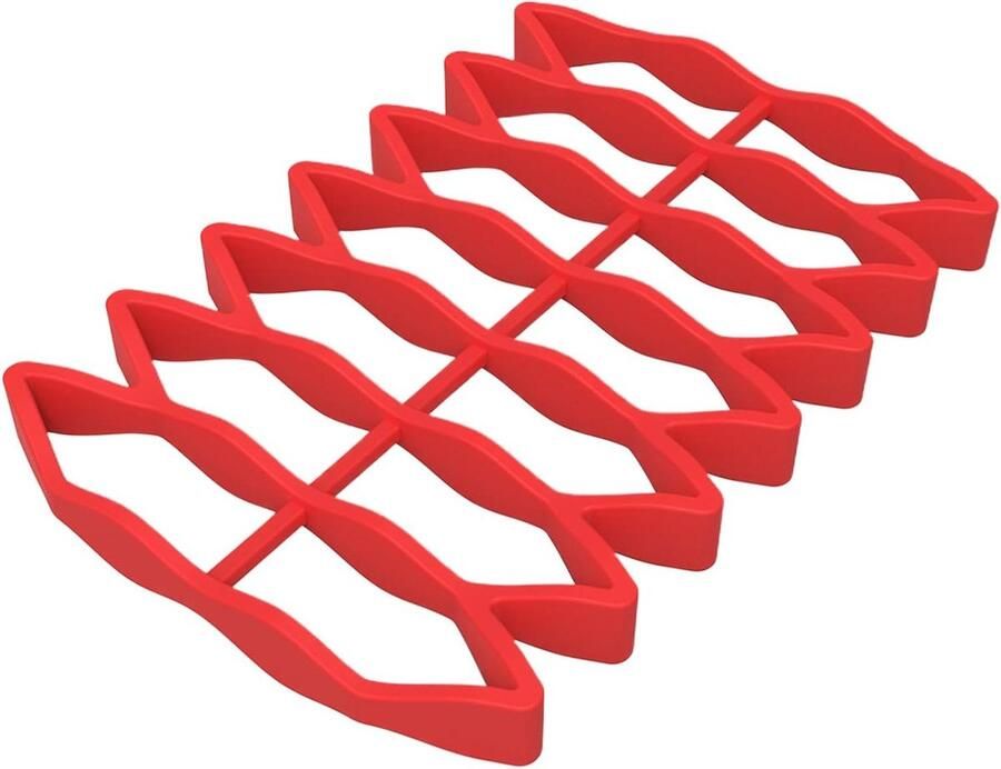 Siliconen roosterrek Bakmat oven Gezond koken Anti-aanbaklaag 23x15 cm Rood