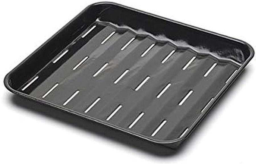 Oven Rooster Grillrek Grillen in Oven Emaillen Coating 25x25 cm Zwart