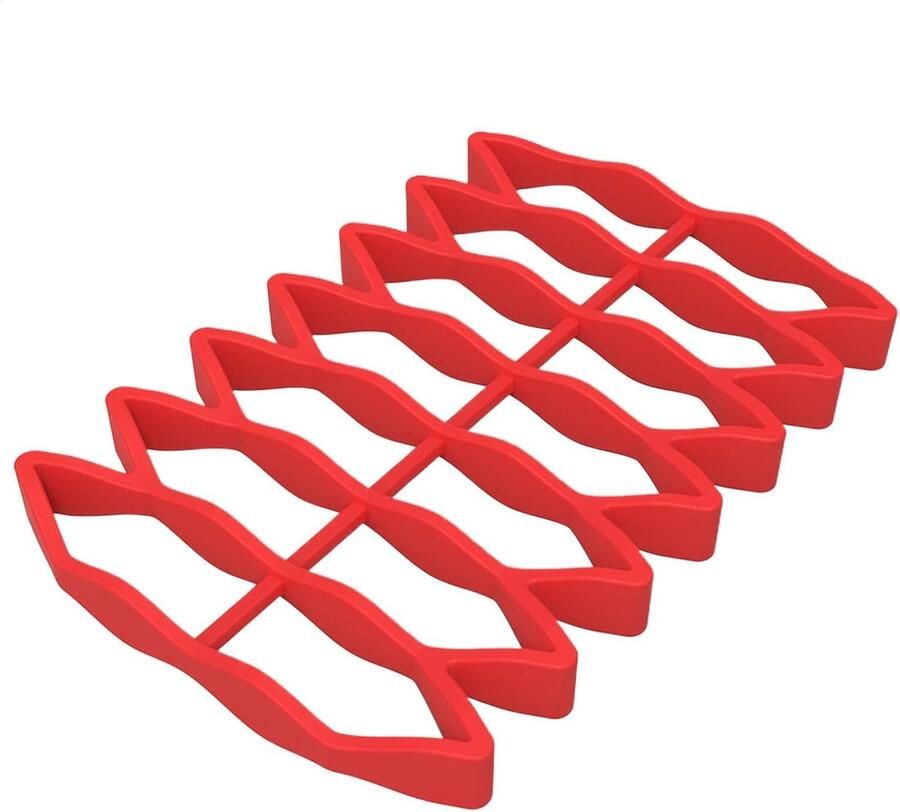 Oven Rooster Hittebestendig Grillrek Gerechten Bereiden Flexibel Siliconen 23 cm Lengte Rood