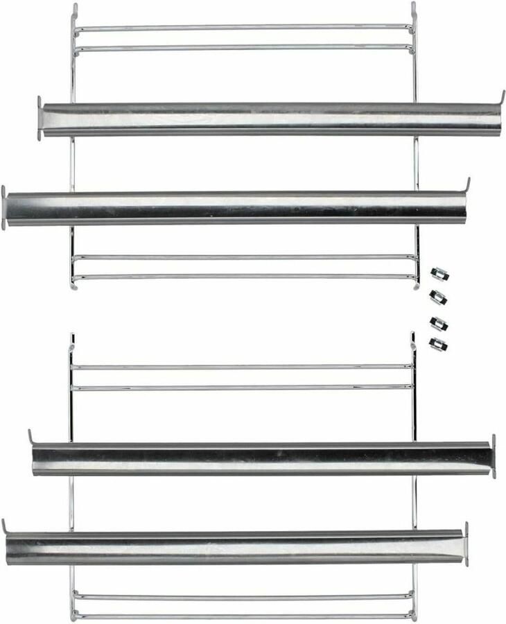 Oven rooster set Uittrekbaar rooster Oven gebruiksgemak Telescopisch uittrekbaar 585 mm lengte Zilver