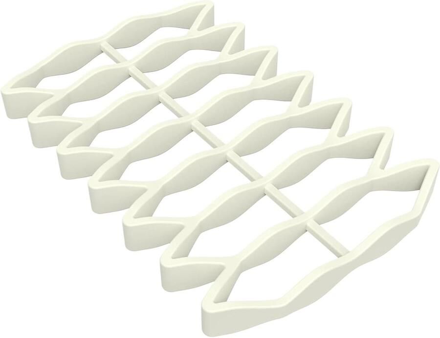 Siliconen braadrek Oven rooster Gelijkmatig koken Draineert overtollig vet 23 cm lengte Beige
