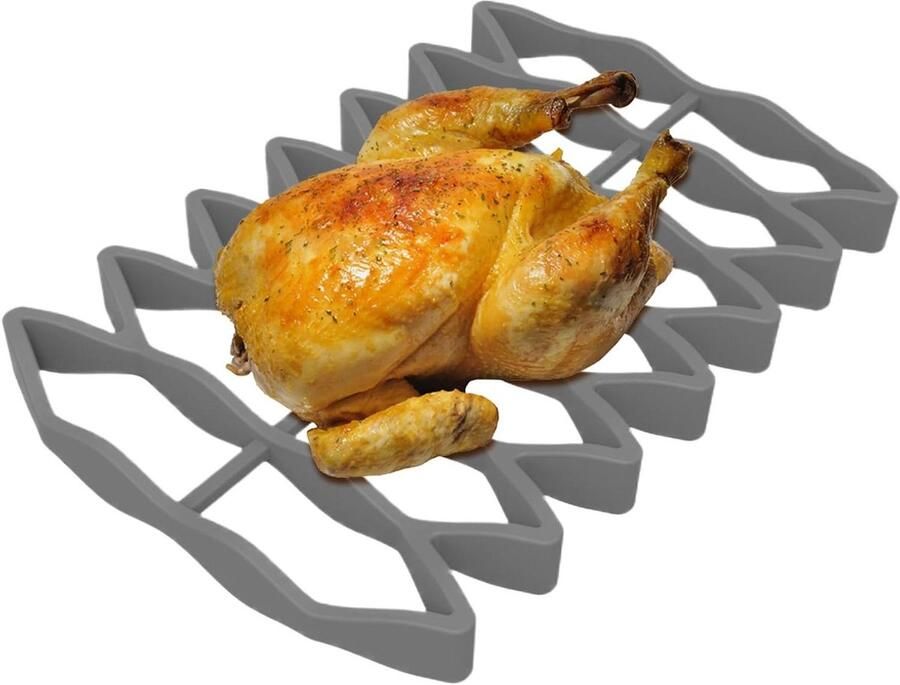 Oven Roosterrek Kookrooster Bakpan Geroosterde Maaltijden Bereiden Hittebestendig Siliconen 233 x 156 x 2 cm Grijs