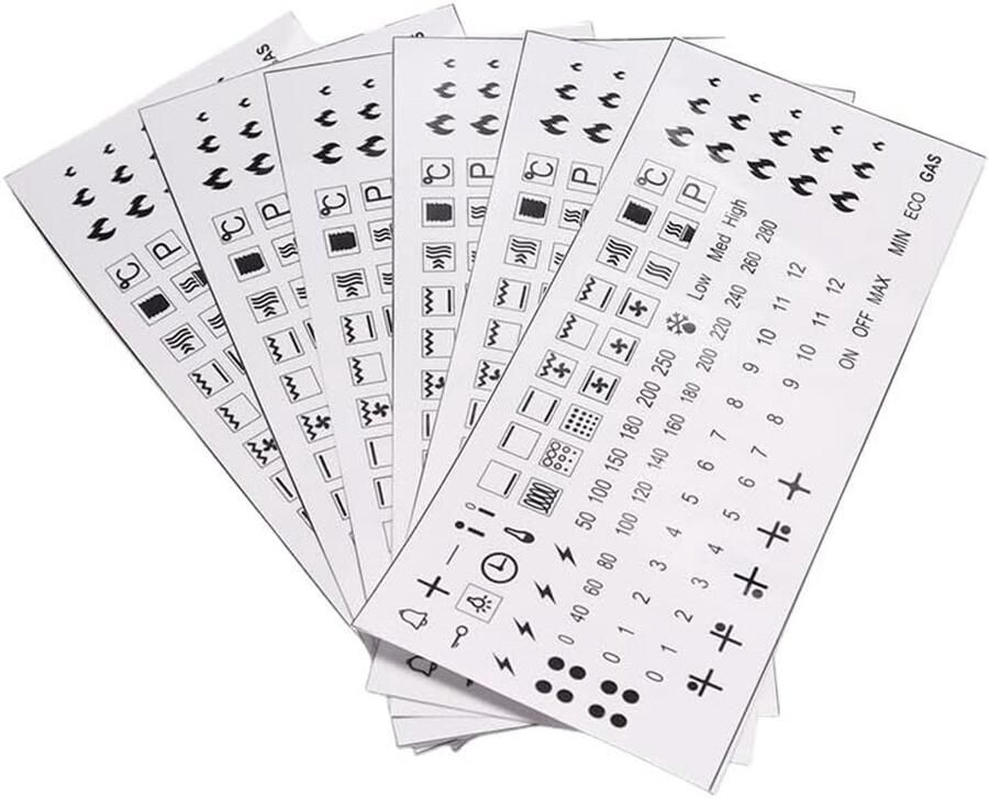 Oven Stickers Kookplaat Symbolen Keuken Reparatie Waterbestendig Materiaal 105 Stuks Transparant