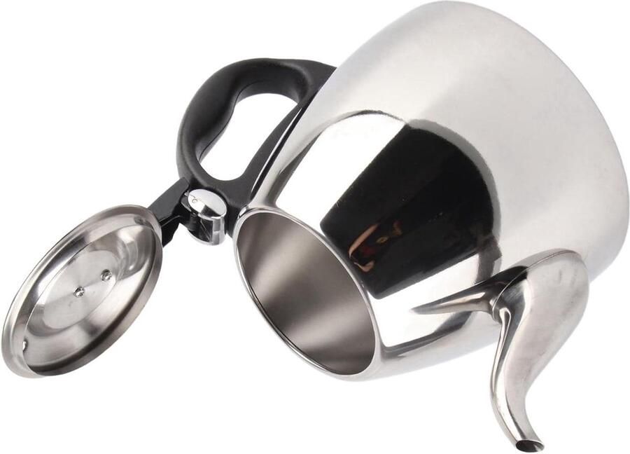Oven-top Teekanne Theepot Waterkoker Thee Zetten Ergonomisch Handvat 1.2 Liter Zilver